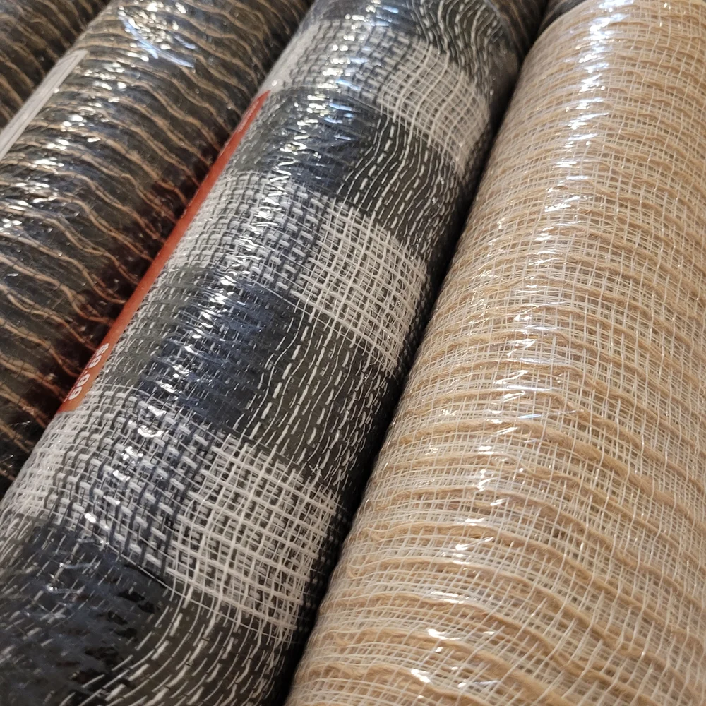 Hobby Lobby Black/white, Black/tan Mesh Rolls, Craft Supply, Wreath Supplies